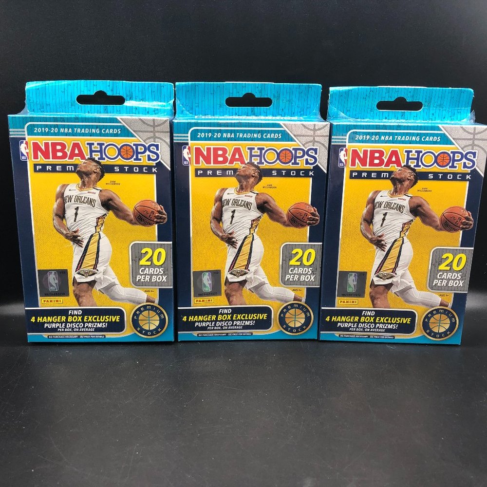 Lot of 3 2019/20 Panini Hoops Premium Stock Basketball Hanger Boxes Morant Zion